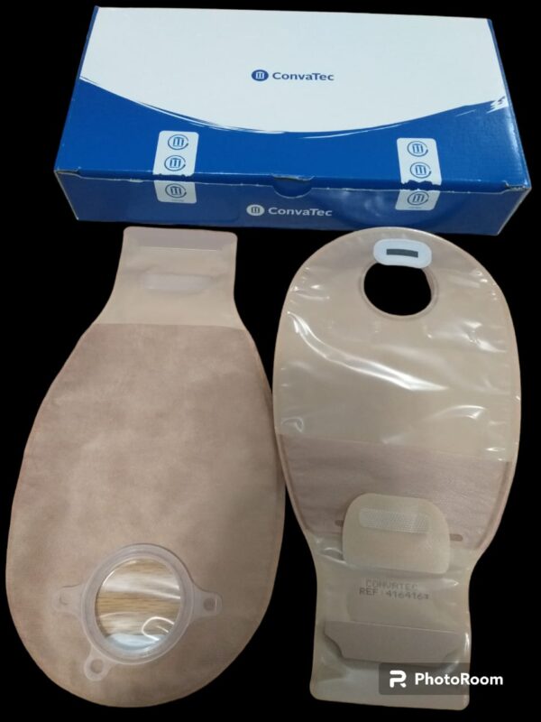 Bolsa para Ostomía Natura Marca convatec para sistema de 2 piezas, Aro de ensable 1 3/4 a 45 mm. Codigo 416416